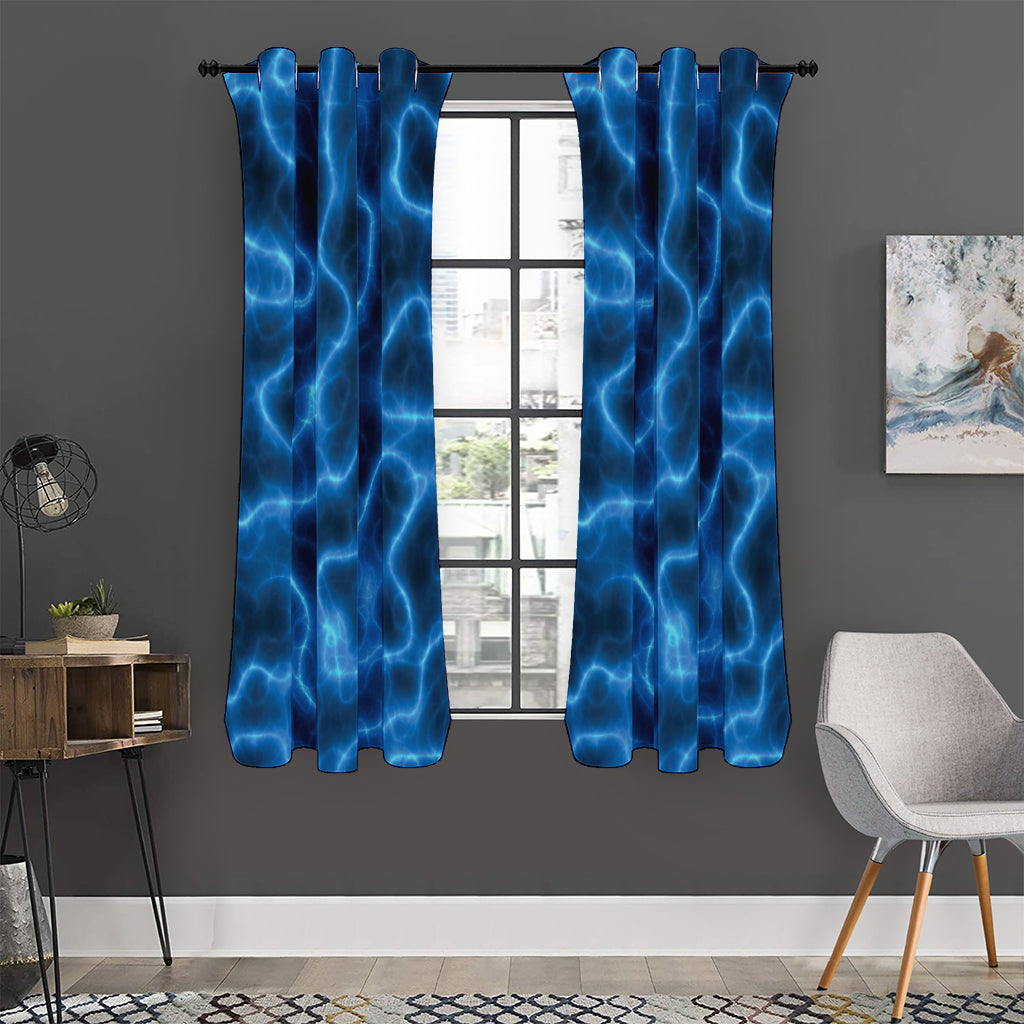 Blue Plasma Print Curtain
