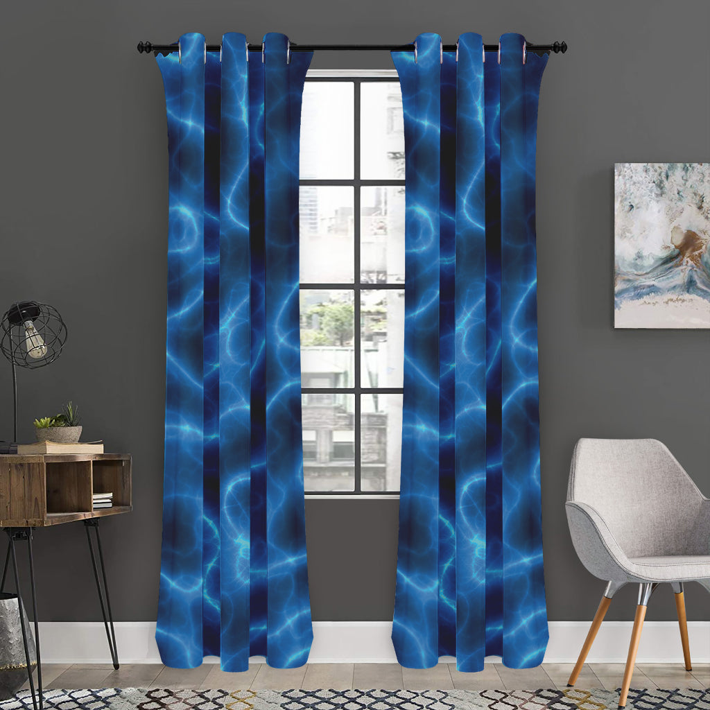 Blue Plasma Print Curtain