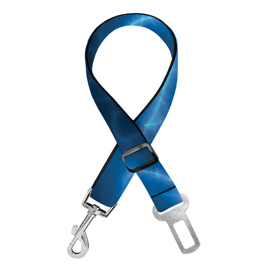 Blue Plasma Print Dog Seat Belt