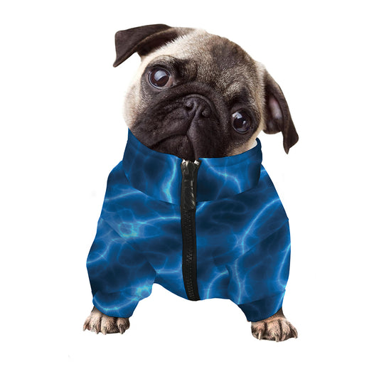 Blue Plasma Print Dog Zip Up Jacket