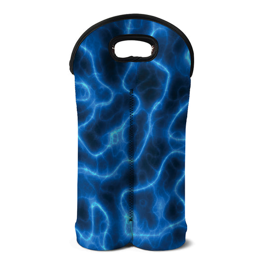 Blue Plasma Print Double Neoprene Wine Tote