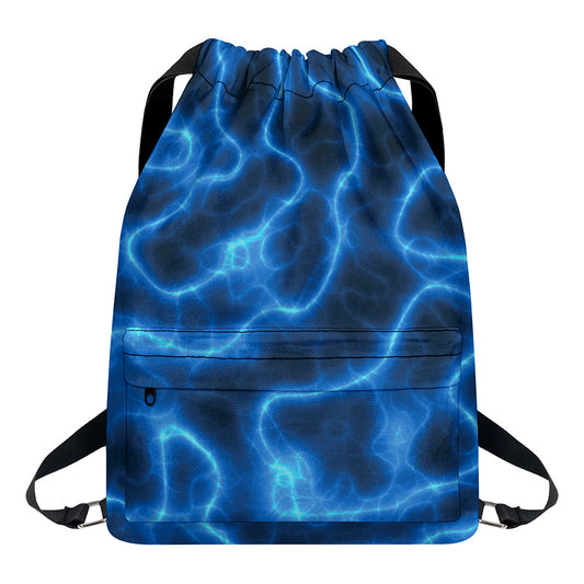 Blue Plasma Print Drawstring Backpack