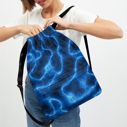 Blue Plasma Print Drawstring Backpack