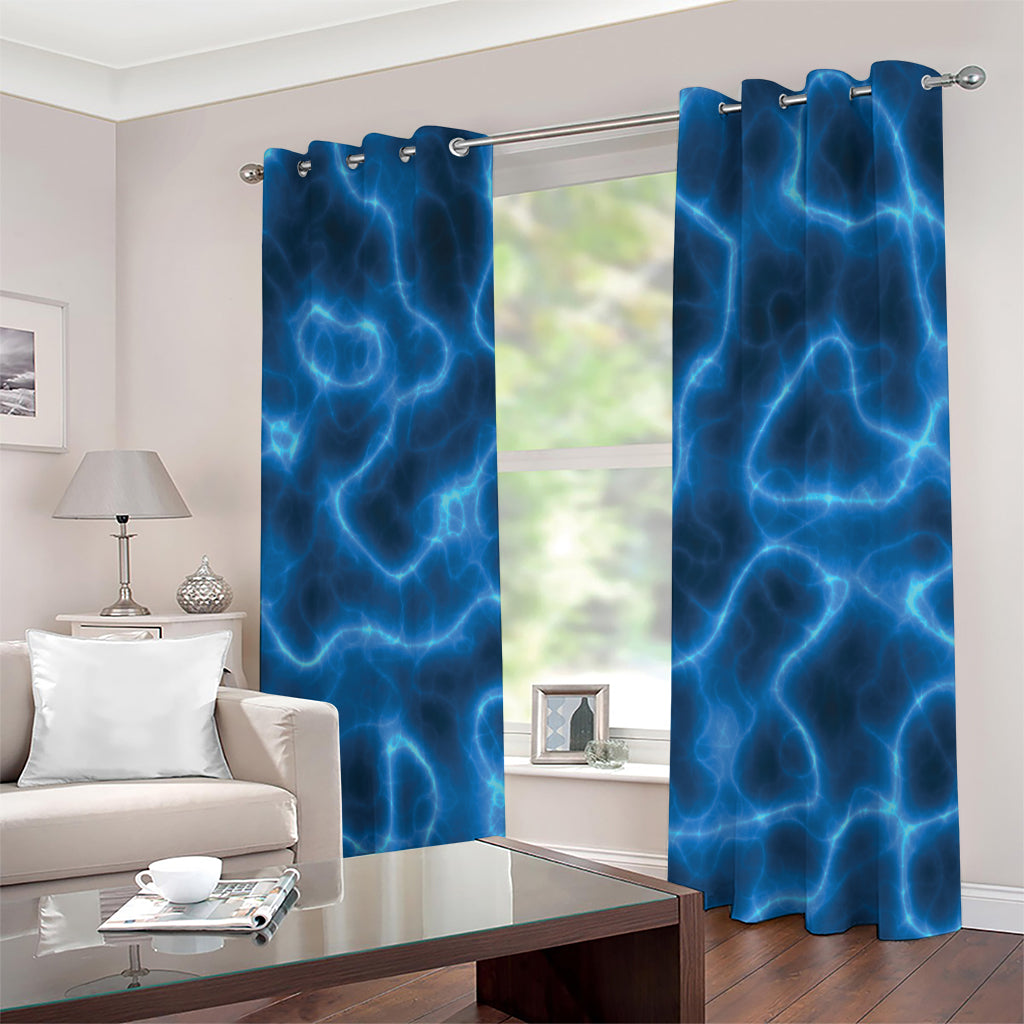 Blue Plasma Print Extra Wide Grommet Curtains