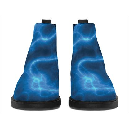 Blue Plasma Print Flat Ankle Boots