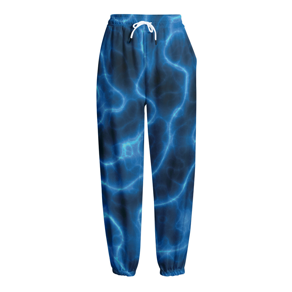 Blue Plasma Print Fleece Lined Knit Pants