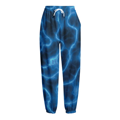 Blue Plasma Print Fleece Lined Knit Pants