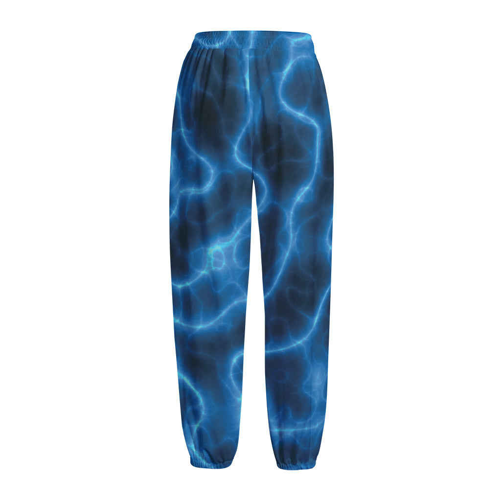 Blue Plasma Print Fleece Lined Knit Pants