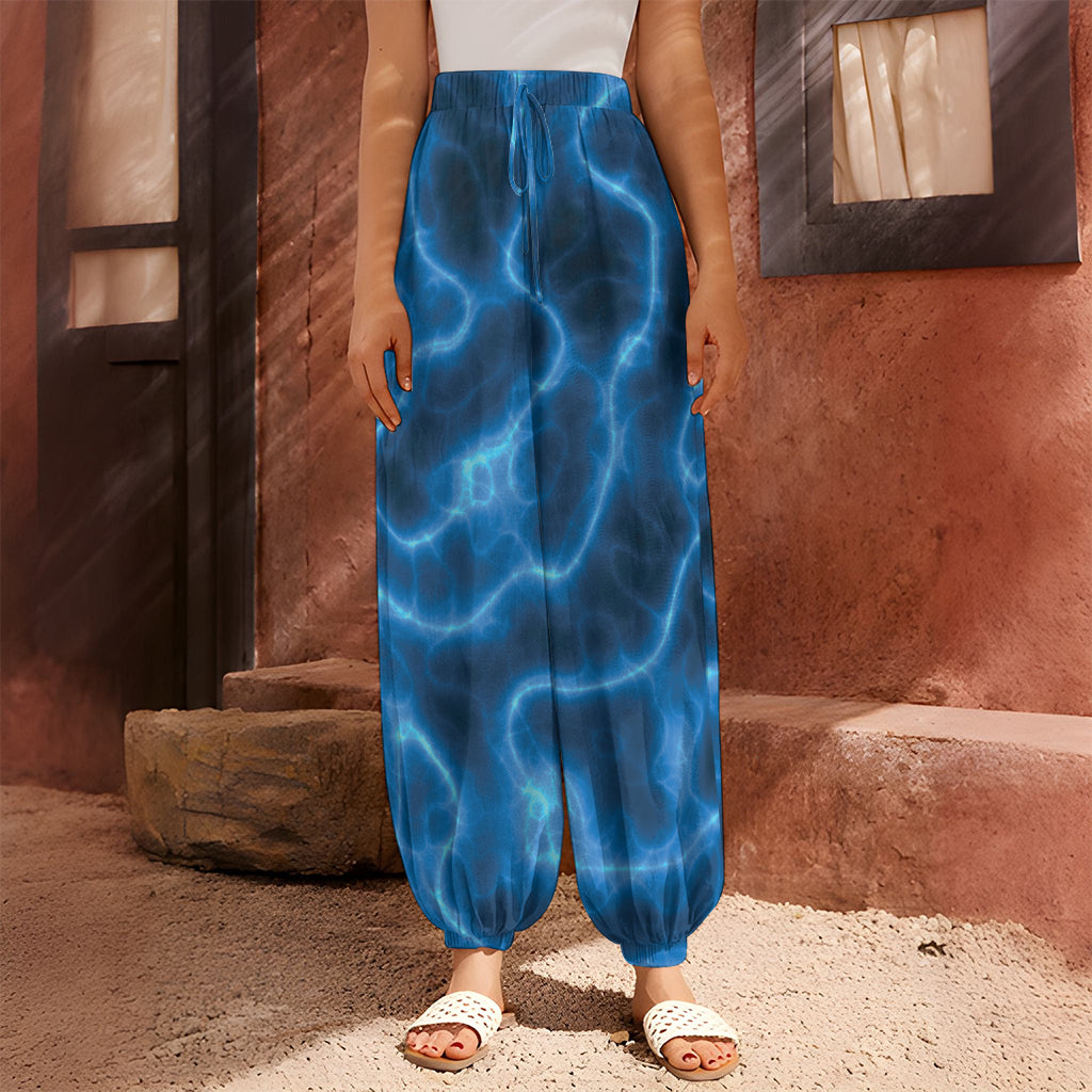 Blue Plasma Print Harem Pants