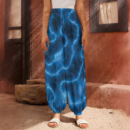 Blue Plasma Print Harem Pants