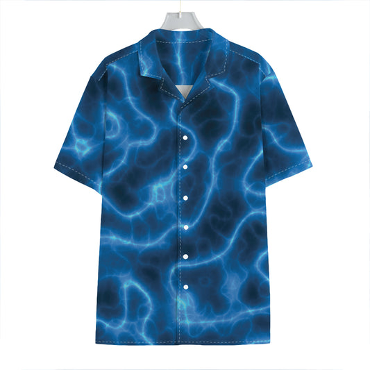 Blue Plasma Print Hawaiian Shirt