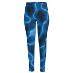 Blue Plasma Print High-Waisted Pocket Leggings