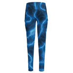 Blue Plasma Print High-Waisted Pocket Leggings