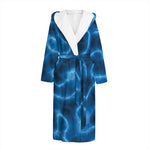 Blue Plasma Print Hooded Bathrobe
