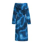 Blue Plasma Print Hooded Bathrobe