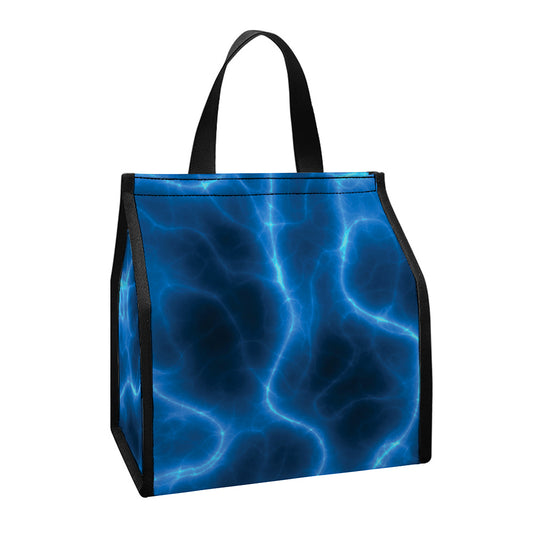 Blue Plasma Print Insulated Lunch Tote