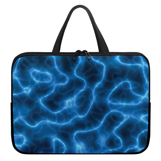 Blue Plasma Print Laptop Sleeve With Handle