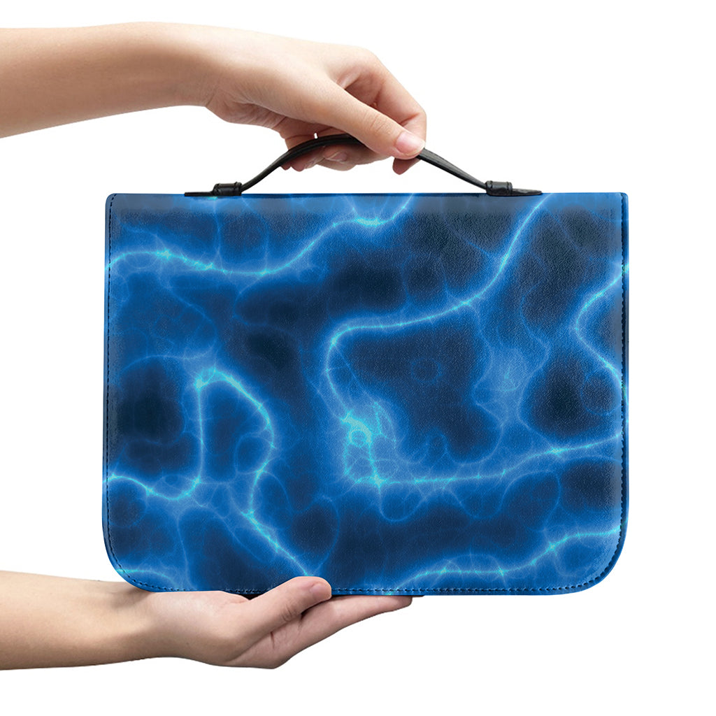 Blue Plasma Print Leather Bible Cover