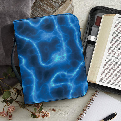 Blue Plasma Print Leather Bible Cover