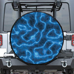 Blue Plasma Print Leather Spare Tire Cover