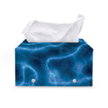 Blue Plasma Print Leather Tissue Box Cover