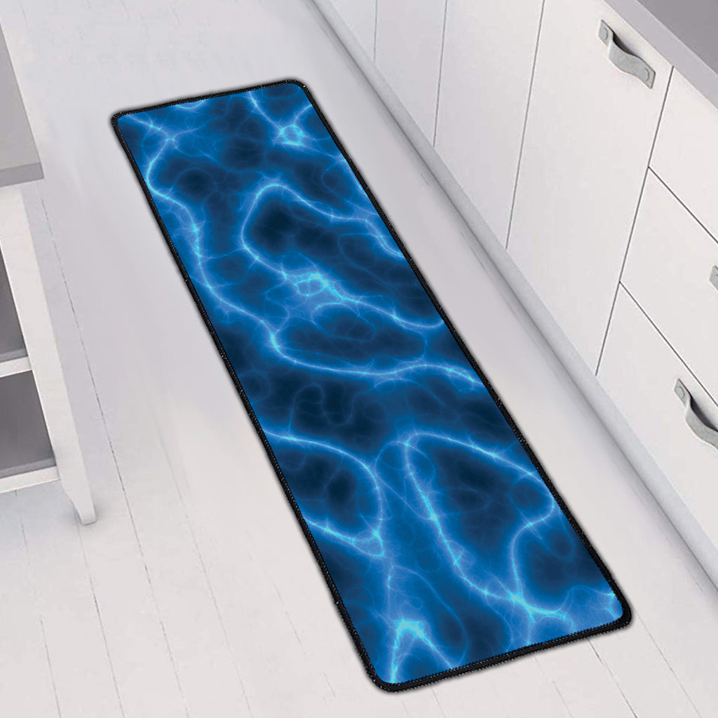 Blue Plasma Print Long Kitchen Mat