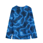 Blue Plasma Print Long Sleeve Short Coat