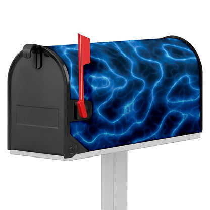 Blue Plasma Print Mailbox Cover