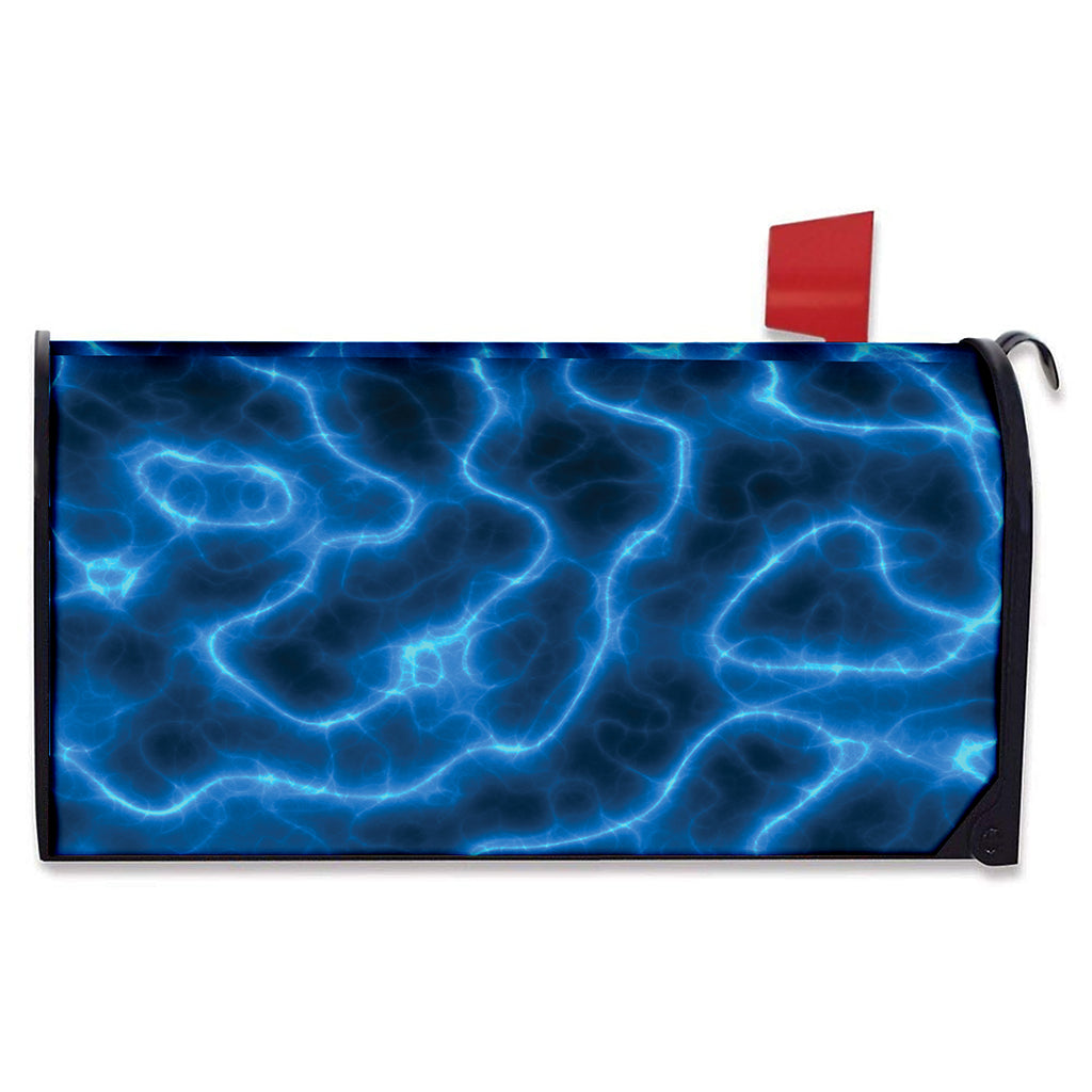 Blue Plasma Print Mailbox Cover