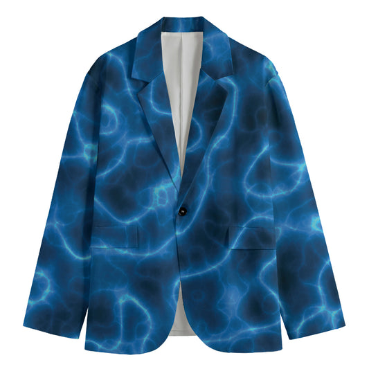 Blue Plasma Print Men's Blazer
