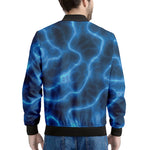 Blue Plasma Print Men's Bomber Jacket