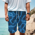 Blue Plasma Print Men's Cargo Shorts