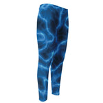Blue Plasma Print Men's Compression Pants