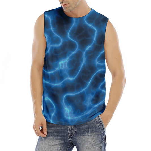 Blue Plasma Print Men's Fitness Tank Top