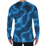 Blue Plasma Print Men's Long Sleeve T-Shirt