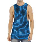 Blue Plasma Print Men's Muscle Tank Top
