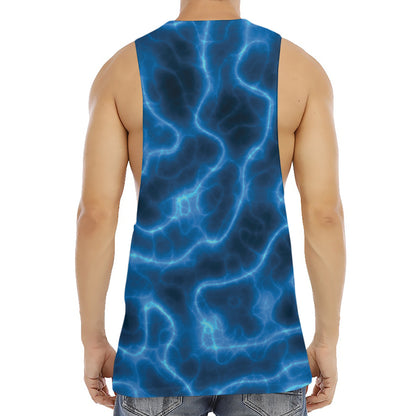 Blue Plasma Print Men's Muscle Tank Top