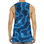 Blue Plasma Print Men's Muscle Tank Top