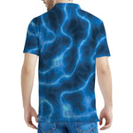 Blue Plasma Print Men's Polo Shirt