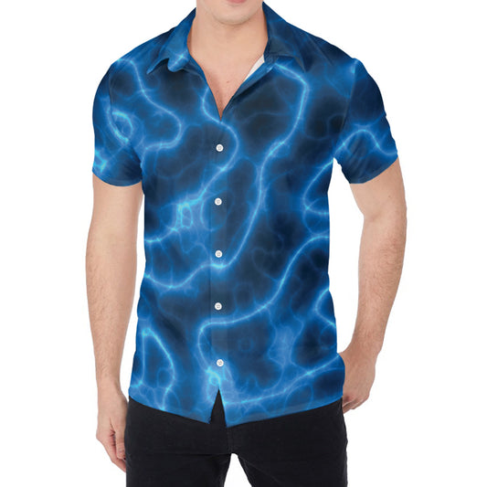 Blue Plasma Print Men's Shirt