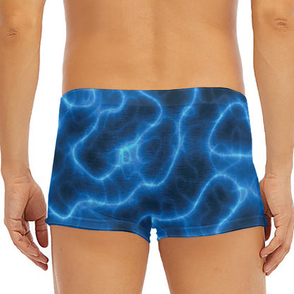 Blue Plasma Print Men's Short Boxer Briefs