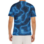 Blue Plasma Print Men's Short Sleeve Rash Guard