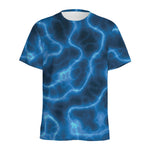 Blue Plasma Print Men's Sports T-Shirt