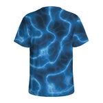 Blue Plasma Print Men's Sports T-Shirt