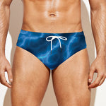 Blue Plasma Print Men's Swim Briefs