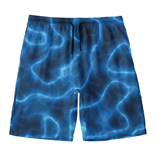 Blue Plasma Print Men's Swim Trunks