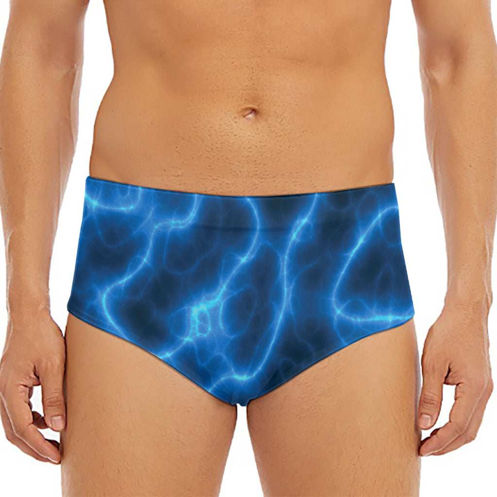 Blue Plasma Print Men's Triangle Swim Briefs