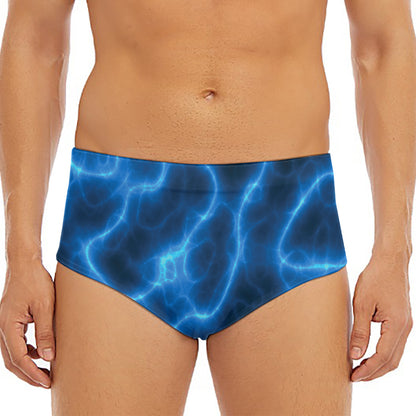Blue Plasma Print Men's Triangle Swim Briefs
