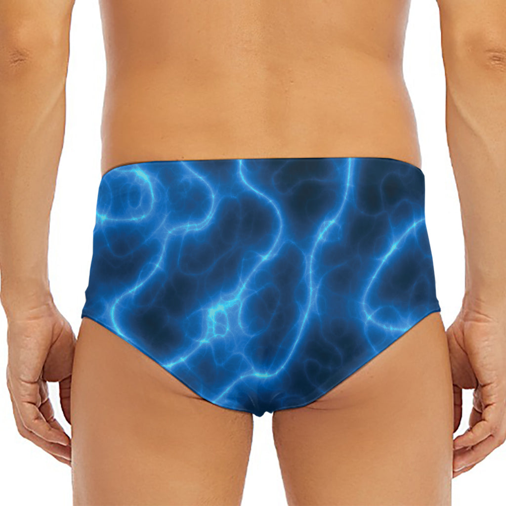 Blue Plasma Print Men's Triangle Swim Briefs