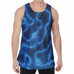 Blue Plasma Print Men's Velvet Tank Top